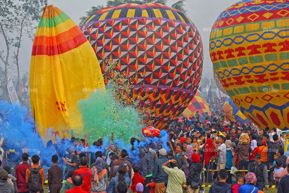 the festive Java balloon festival in Sapuran Wonosobo Indonesia