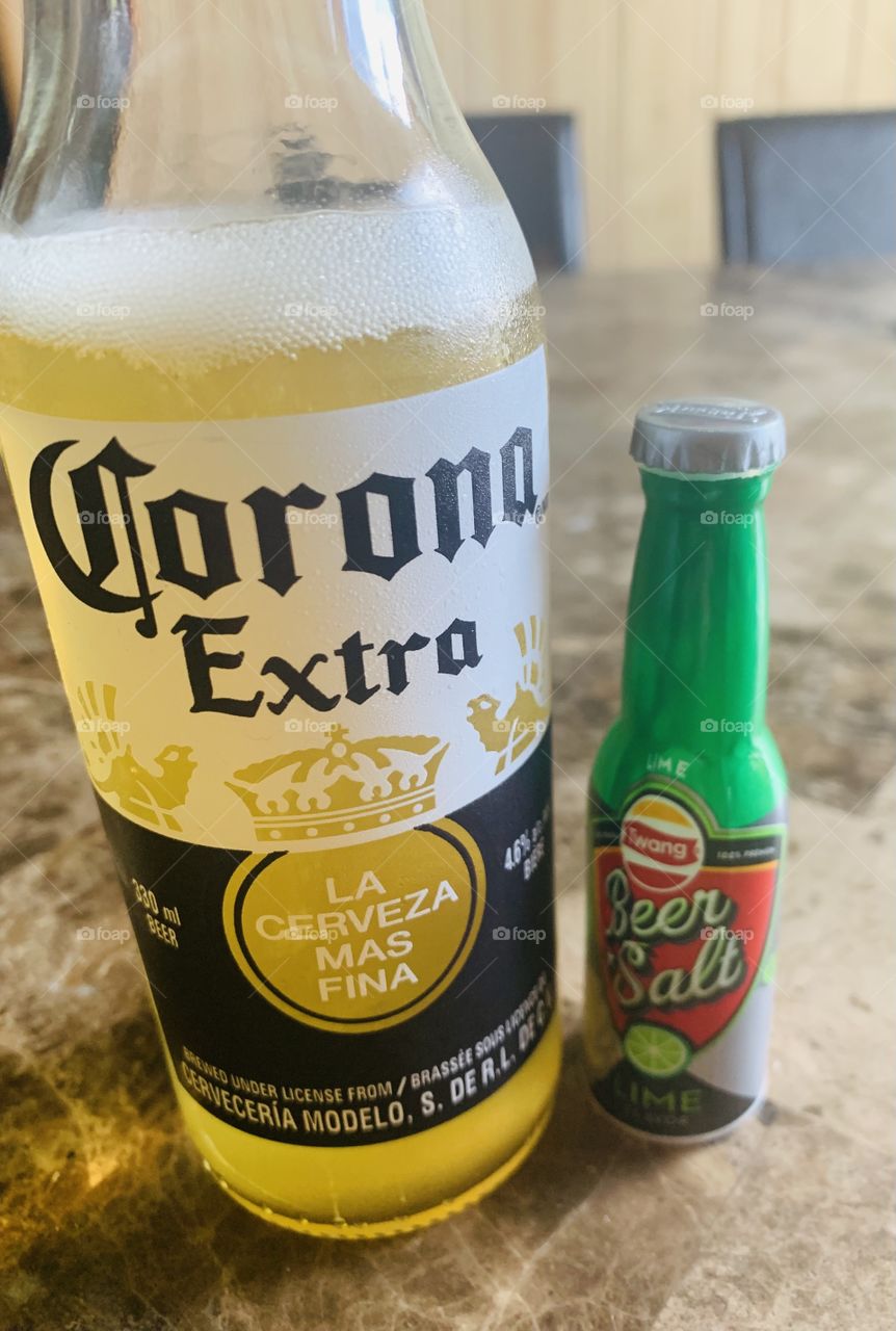 Beer and lime salt 