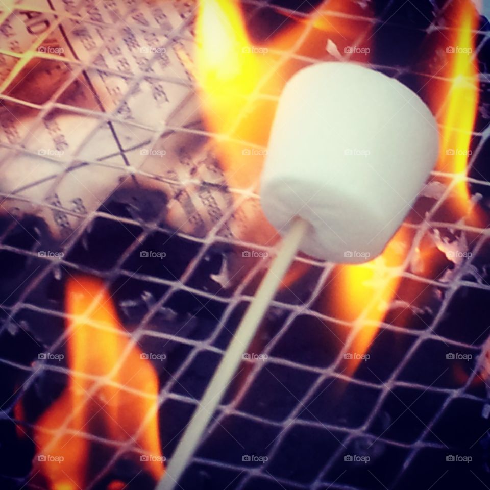 marshmallows over camp fire