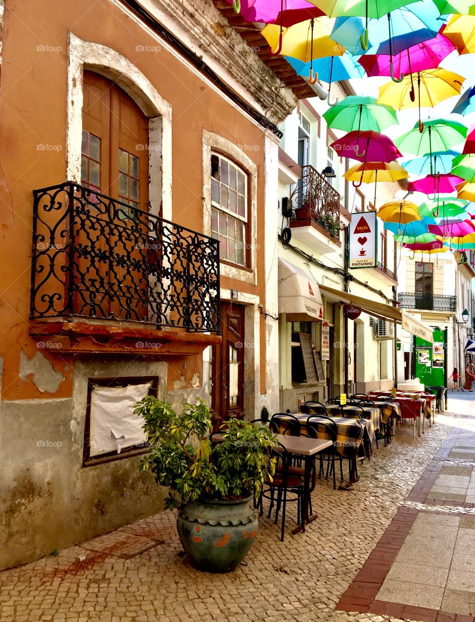 Alley cafes in Agueda, Portugal 