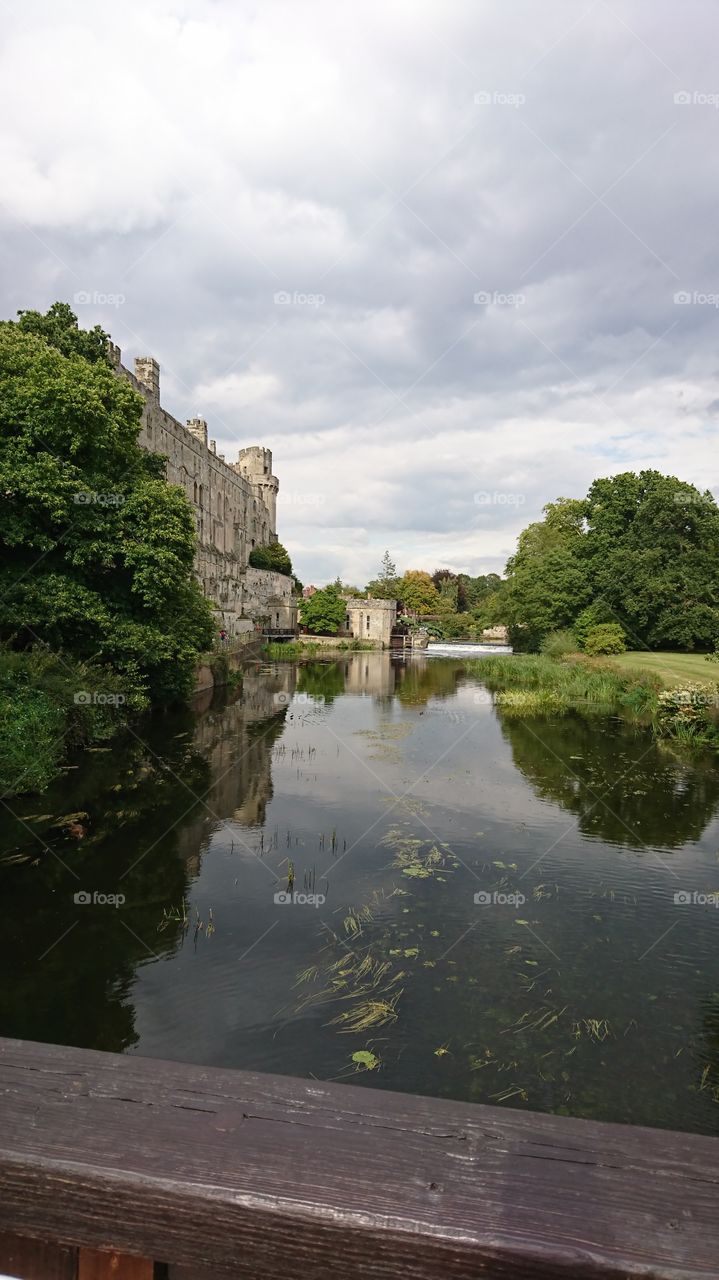Warwick castle side bridge view