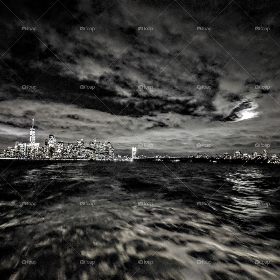NYC skyline at night