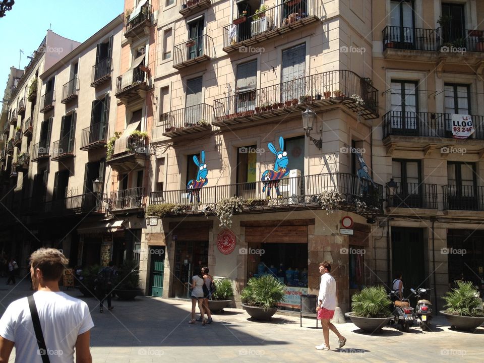 Street and houses in Barcelona. During my holiday on the Royal caribben 