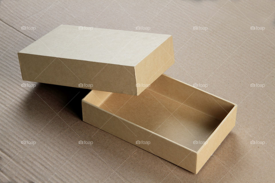 Open cardboard box for mockup