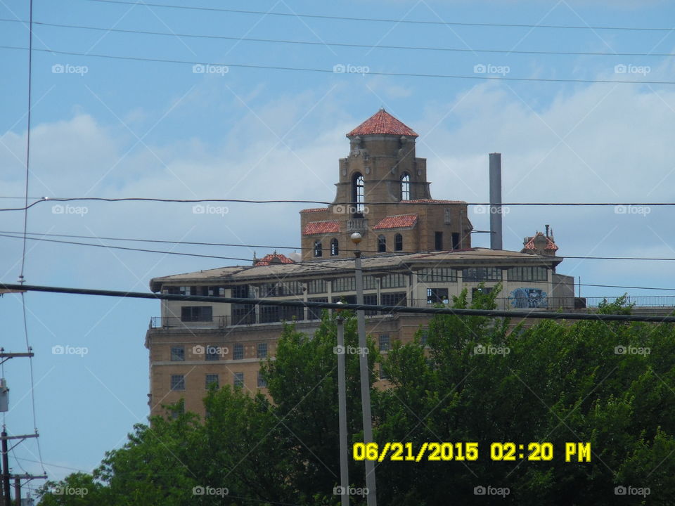 old historical building 2. This is another picture of the same historical building with color. It is located in Mineral Wells Texas.