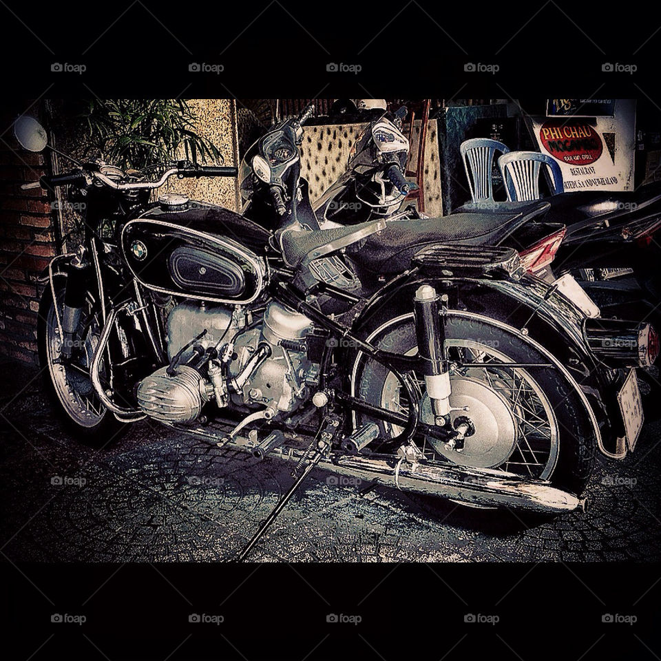 vintage bike bmw motorbike by monkibuns