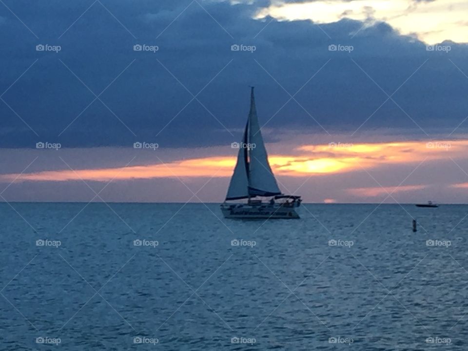 Sailboat  at sunset