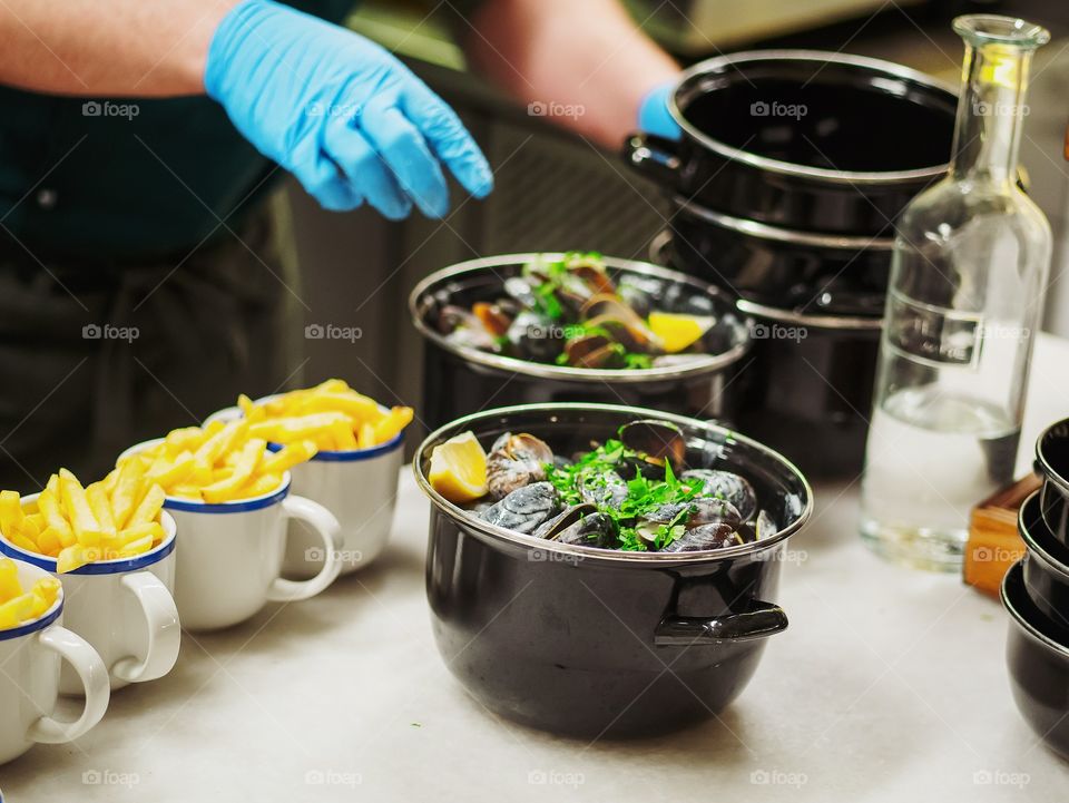 In the kitchen 