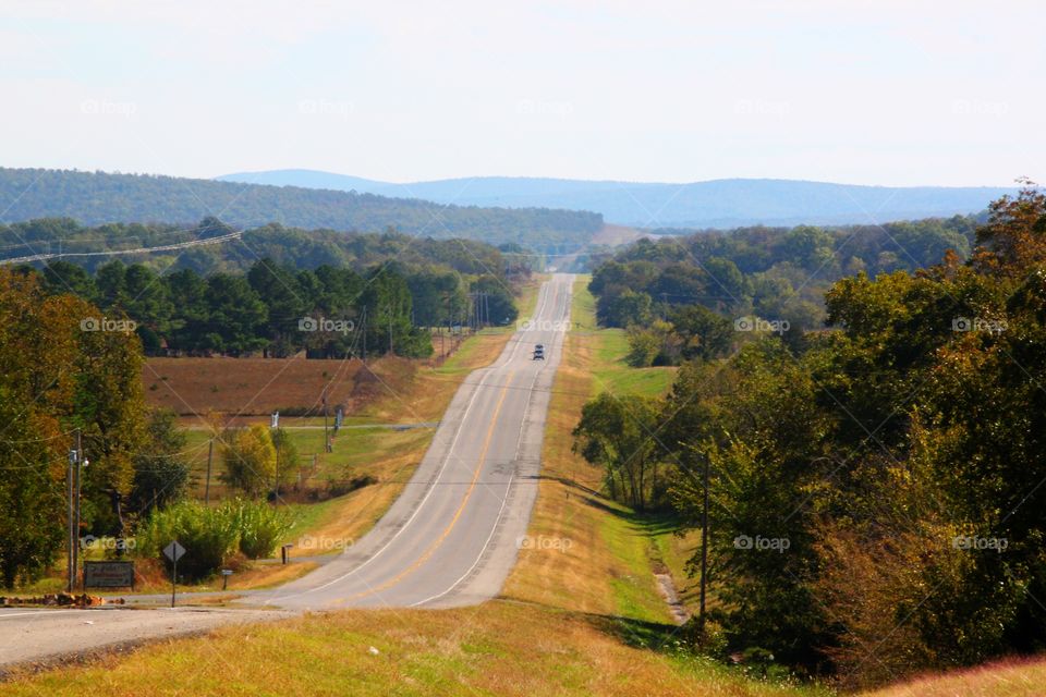 Scenic view of talimena roadway