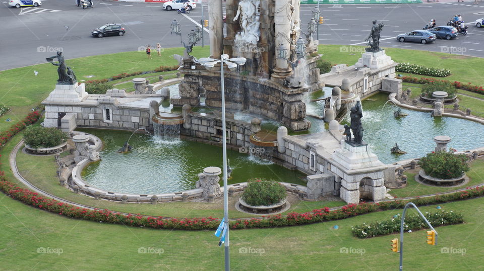 Plaza de España. Cenital view during la "Vuelta"