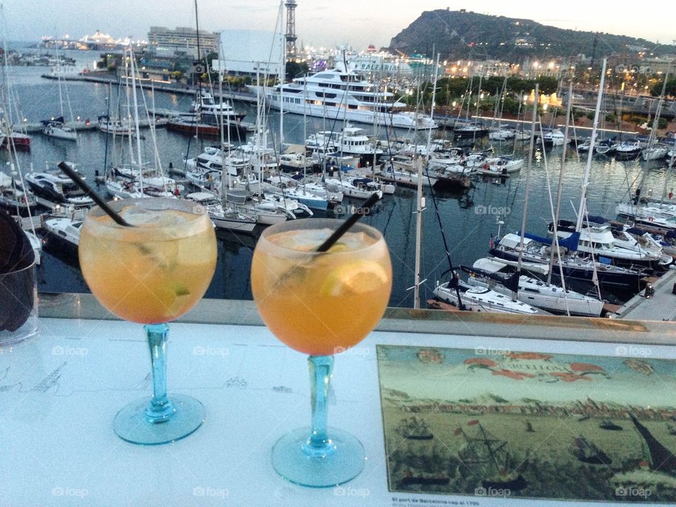 Enjoying margaritas in Barcelona