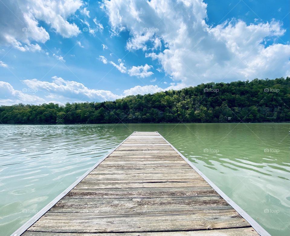 A spring view while sitting on a dock on Lake Cumberland 