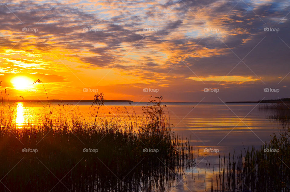 sunset on the water