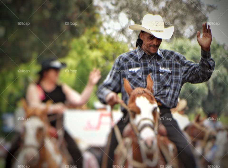 Mexican Cowboy. Vaquero In A Mexican Fiesta Parade

