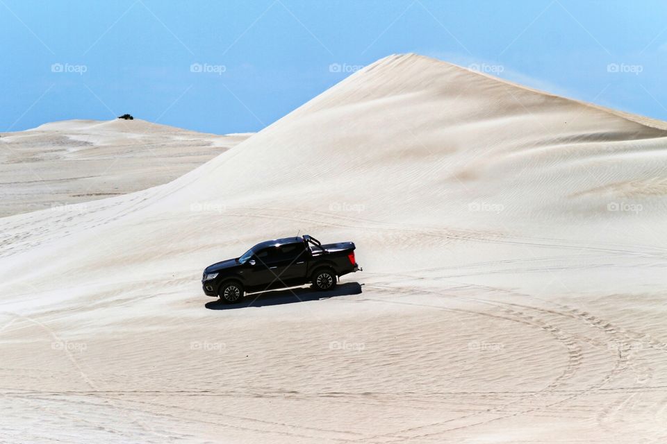 driving on the sand dunes at Lancelin, Western Australia