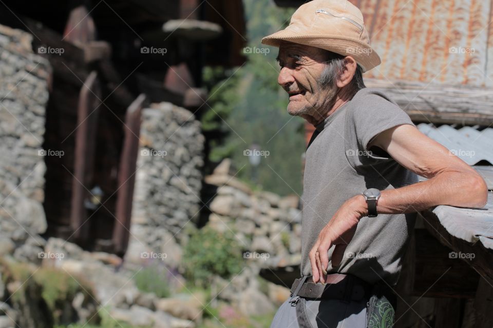 Walliser Mountain Man. Mountain man in Wallis,Switzerland