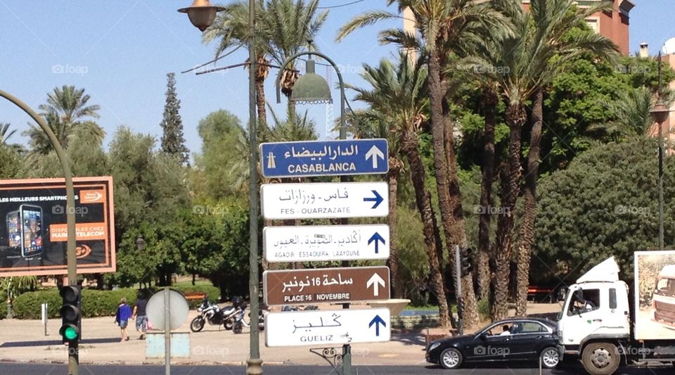 Marrakech road sign