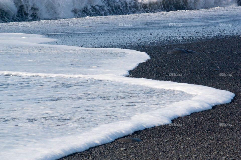 Black sand beach