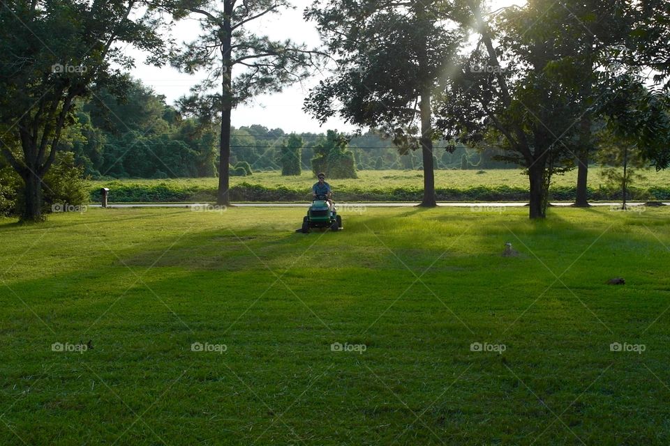 Man cutting grass 