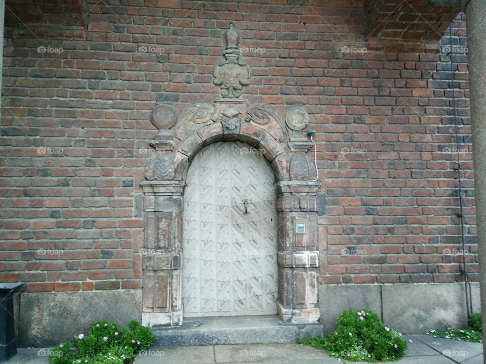 Old Door with Modern Access. This is a door leading into Stockholm's city hall.