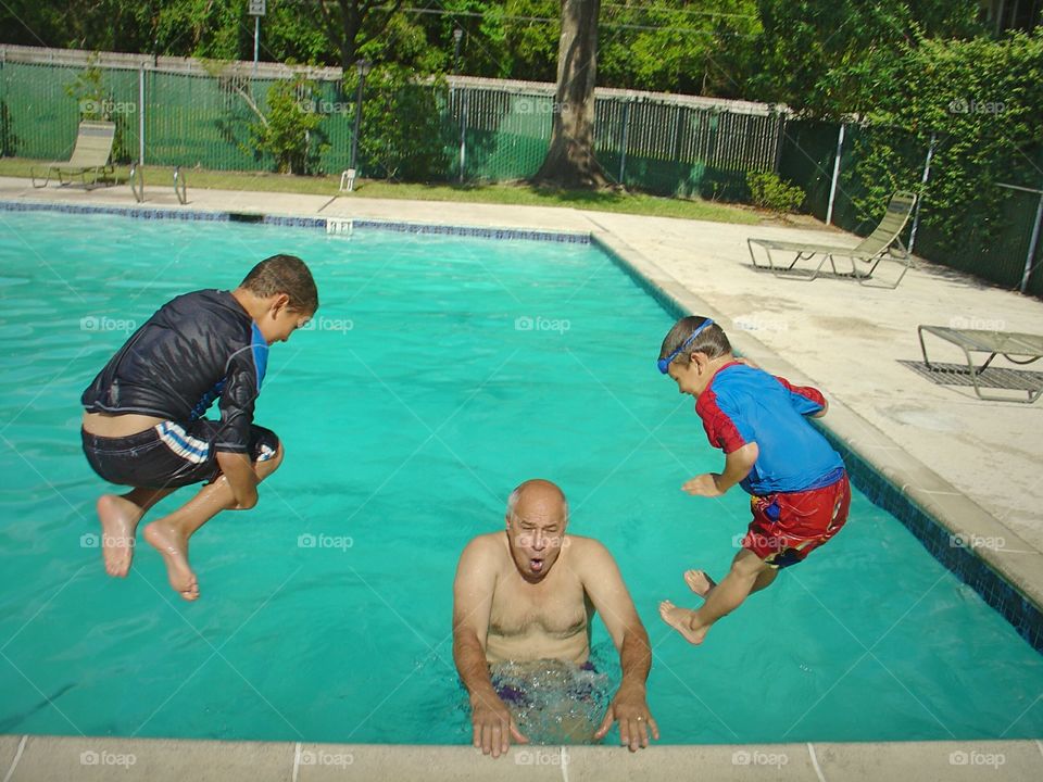 Fun at the pool  with Abuelo