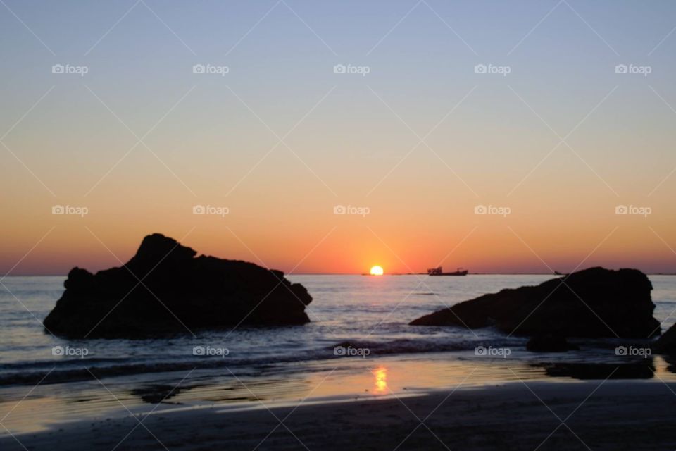 Sun set seen from Man-Aung island in Myanmar 