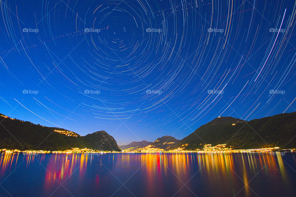 Star circles above Lugano and its lake