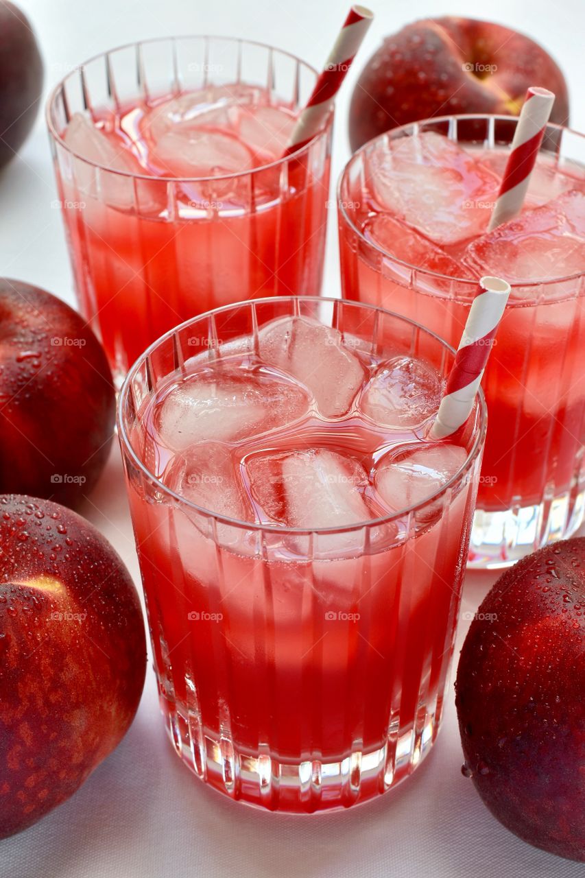 Red drinks on the table 