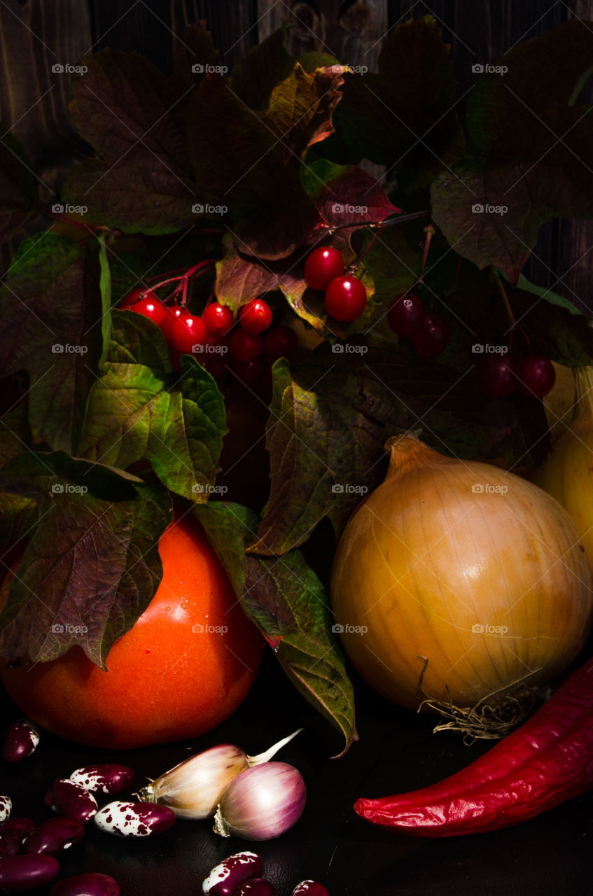 still life with vegetables