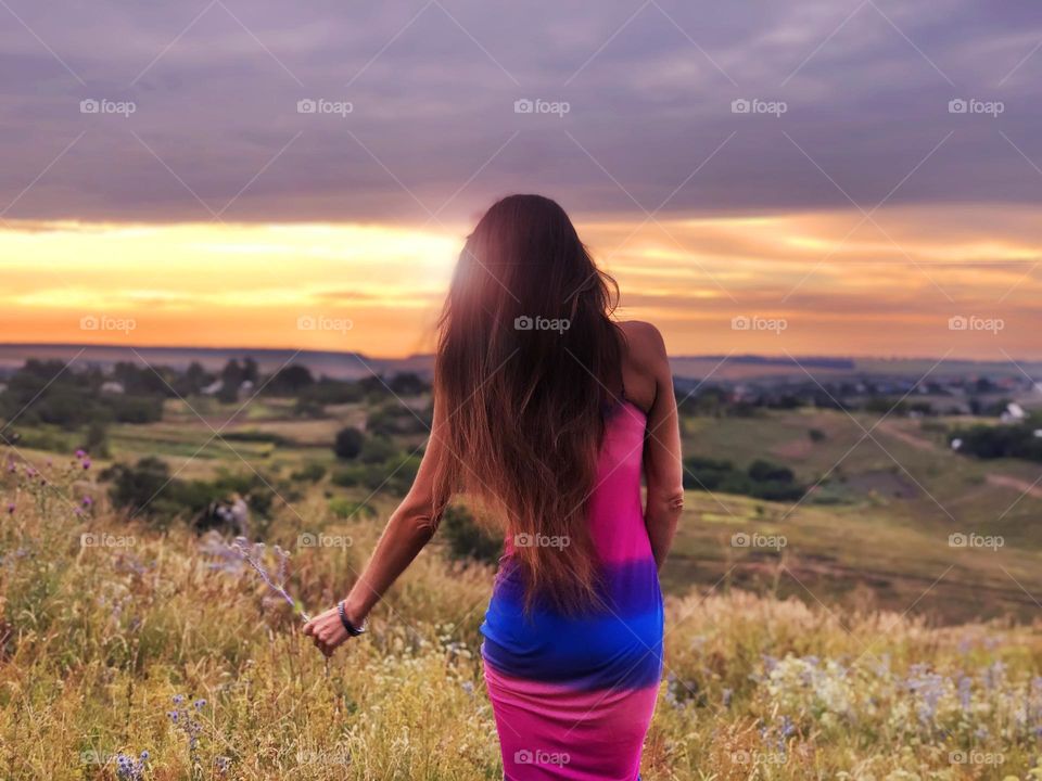 Bright and colorful boost sunset view 