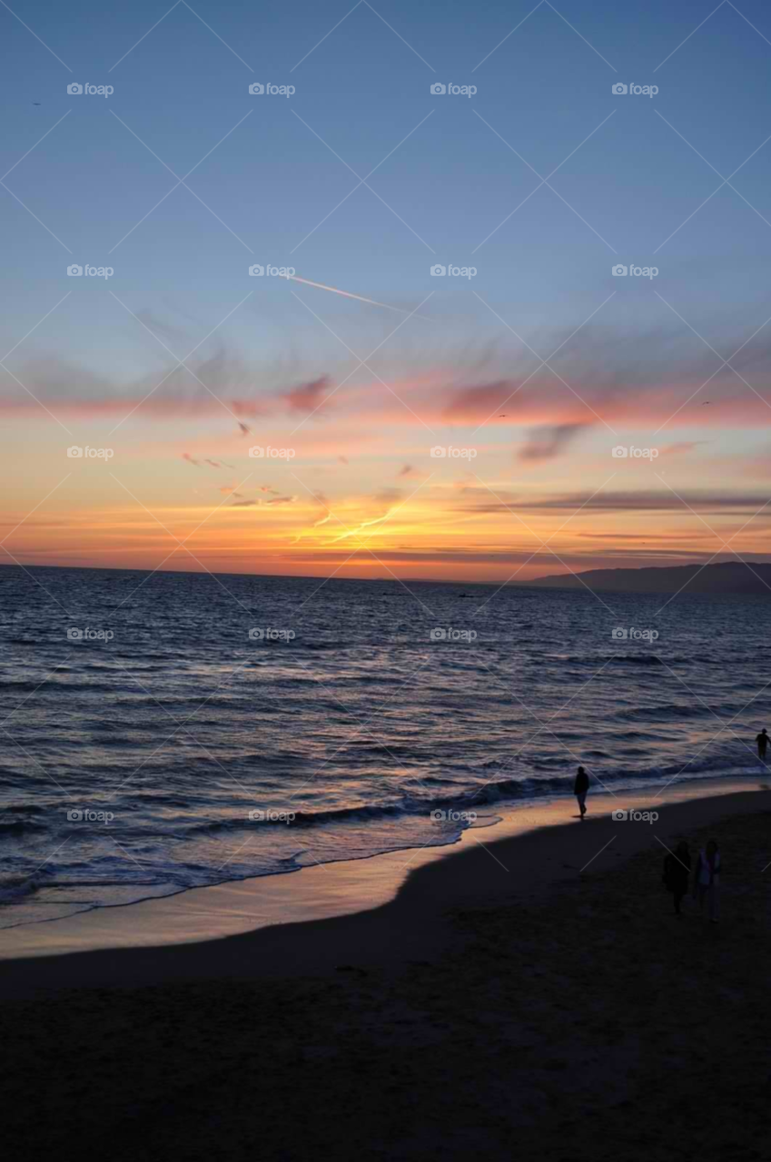 beach ocean sunset california by micheled312