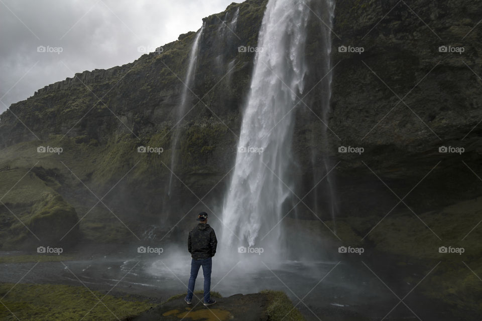 Picture next to a waterfall in iceland