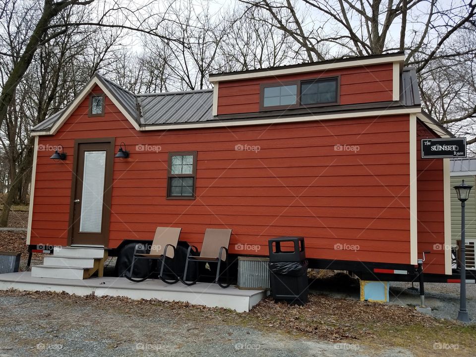 Red tiny house