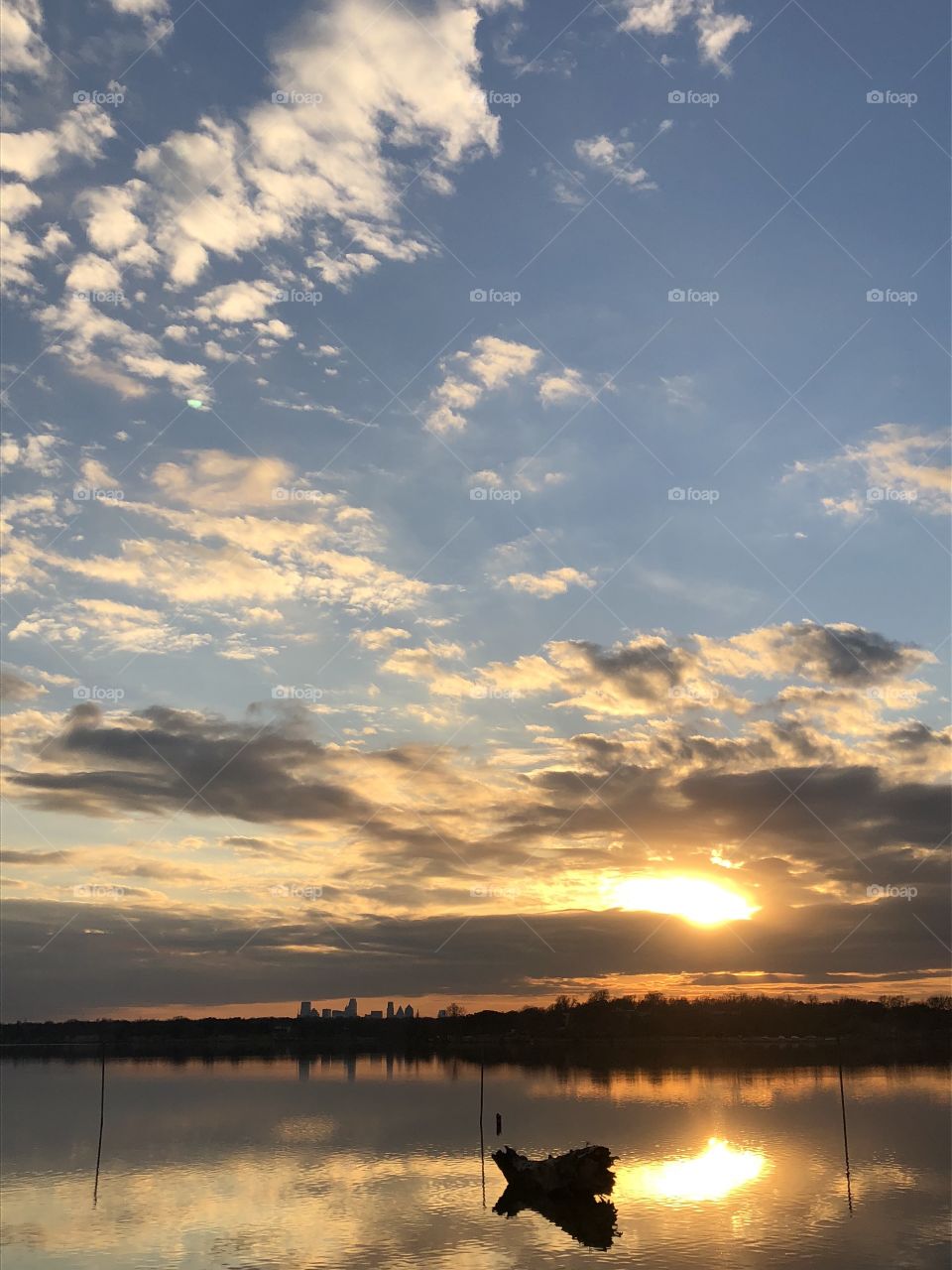 Serene sunset on a lake