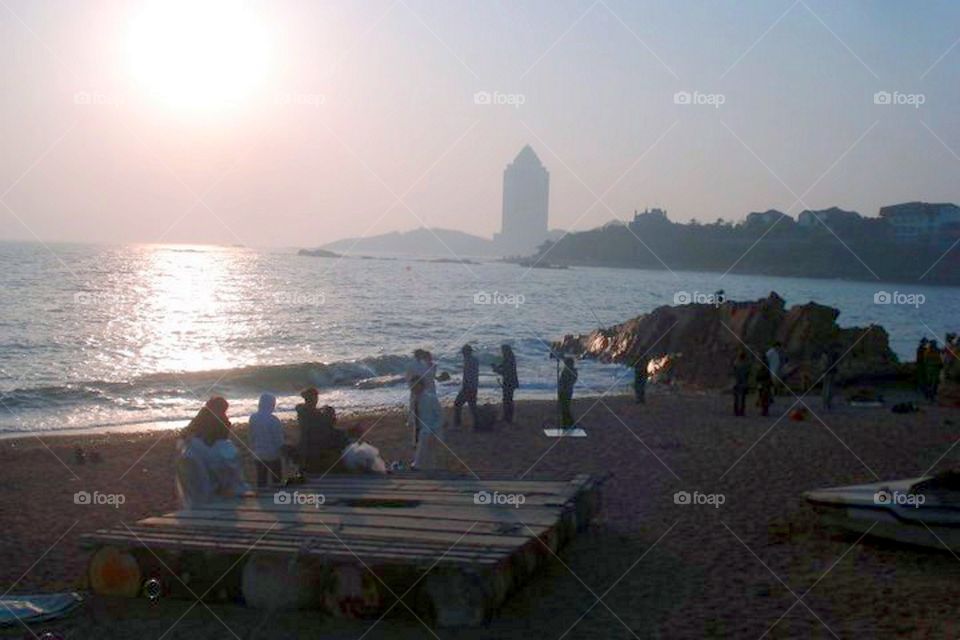 Beach at Sunset in Qinqdao