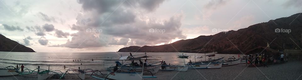 Sunset at the cove. Beautiful sunset at Nagsasa Cove, Zambales in the Philippines. 