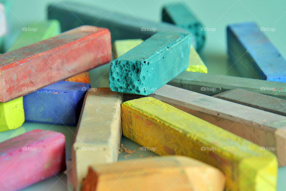Close-up of colorful chalks