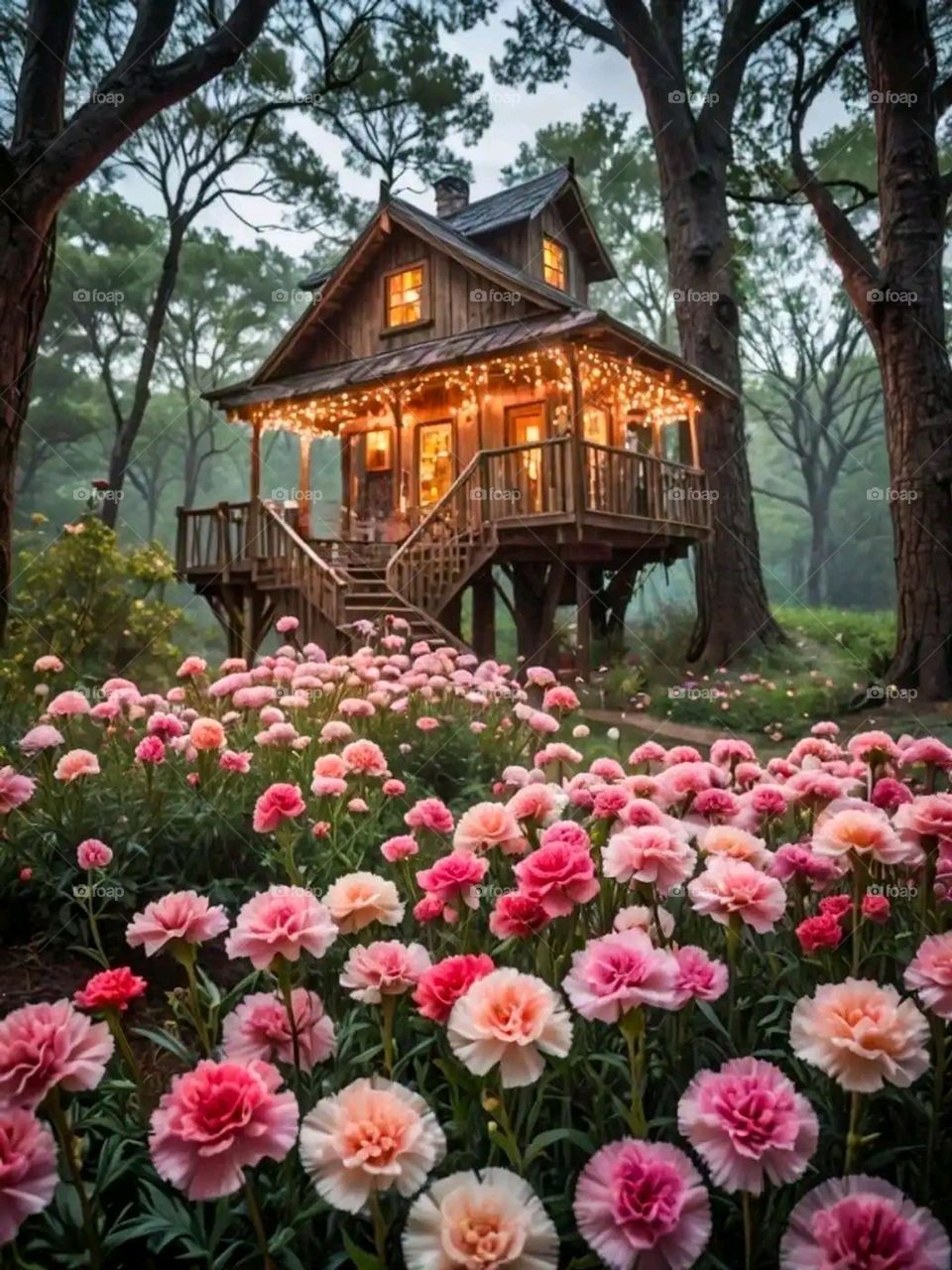 Glory be to God, the magnificent and picturesque view and the natural green trees are a view that is nothing more wonderful than it