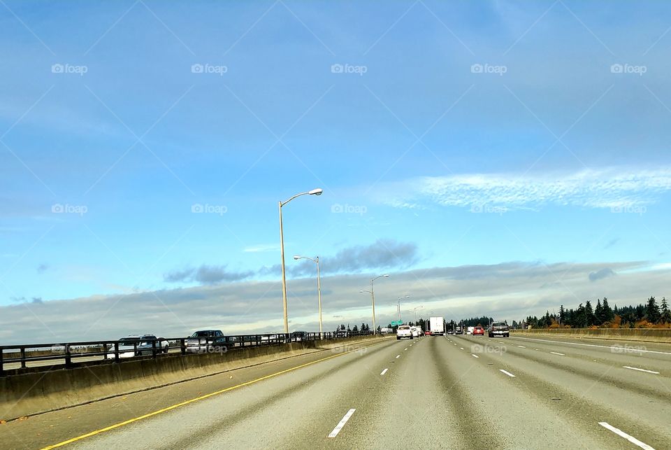 freeway driver vehicle car street sky path