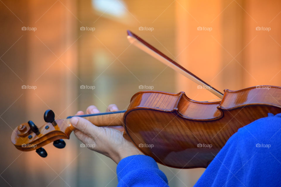 Playing violin