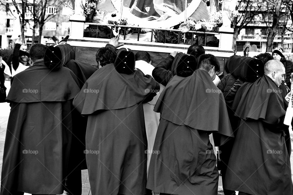 Peruvian religious ceremony, immaculate virgin of the door Qtuxo