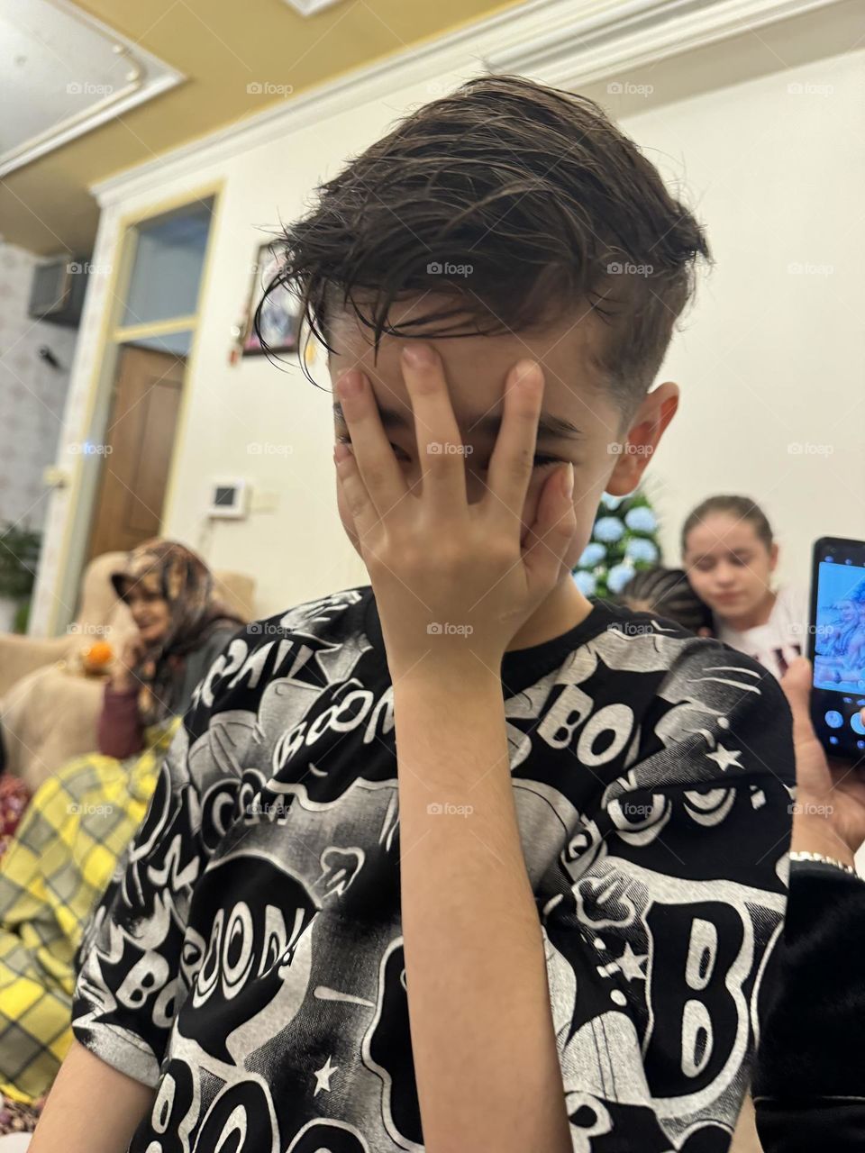 A naughty and clever but shy little boy