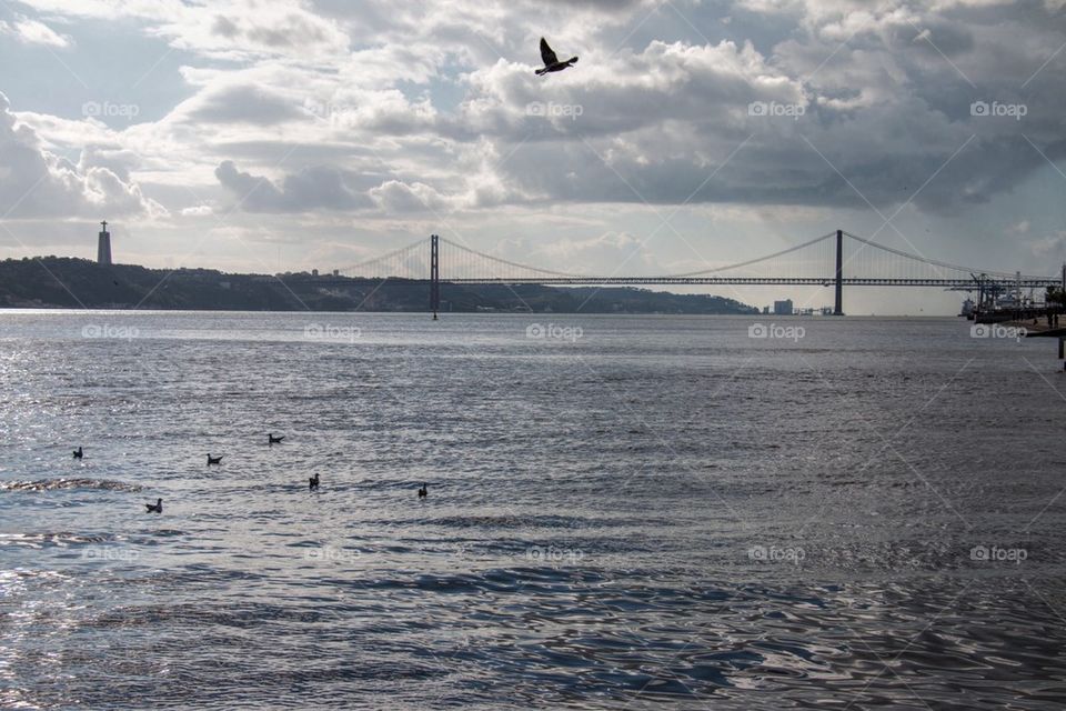 Tagus river in lisbon 