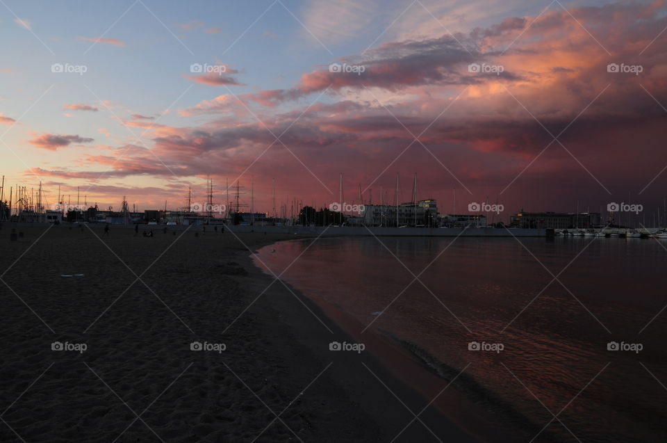 punk sunset at the Baltic sea coast