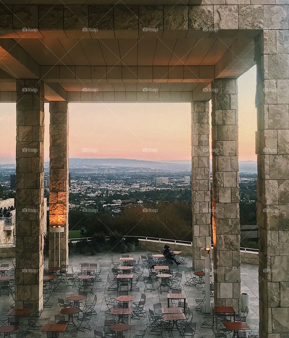 Great sunset view from the Getty Center in Los Angeles, California