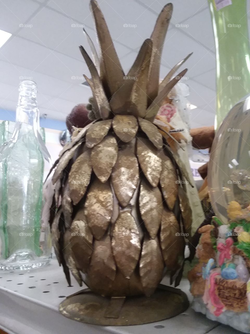 metal pineapple thrift store finds