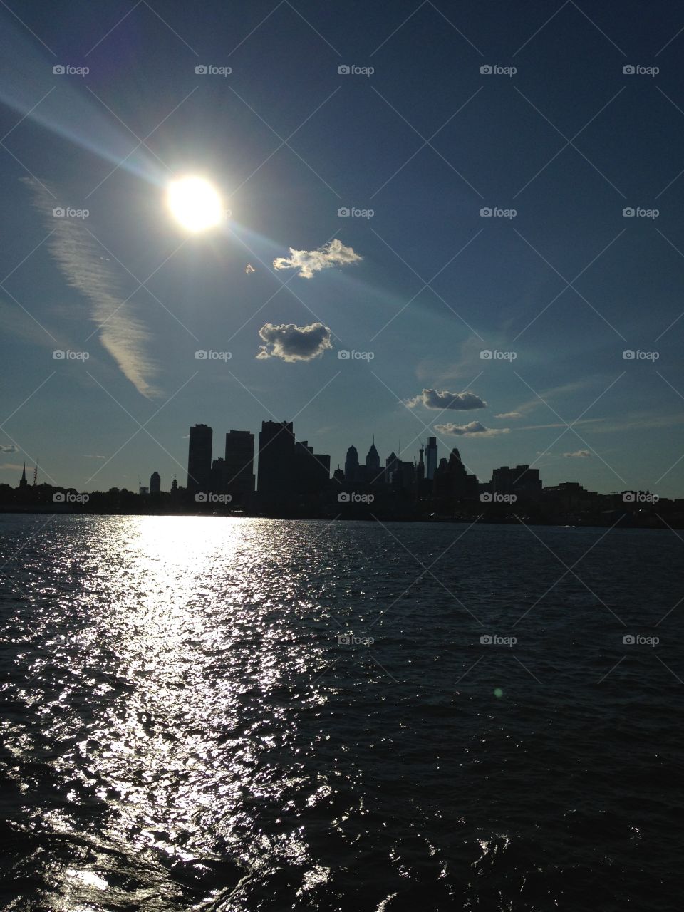 Philadelphia sunset on the river