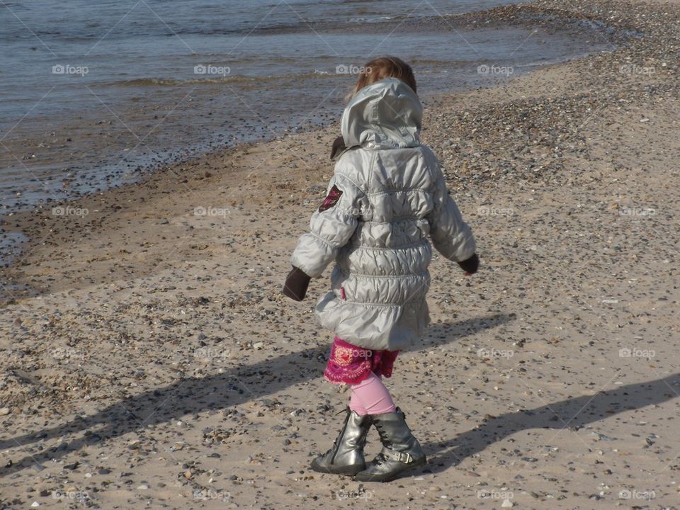 Playing on the beach