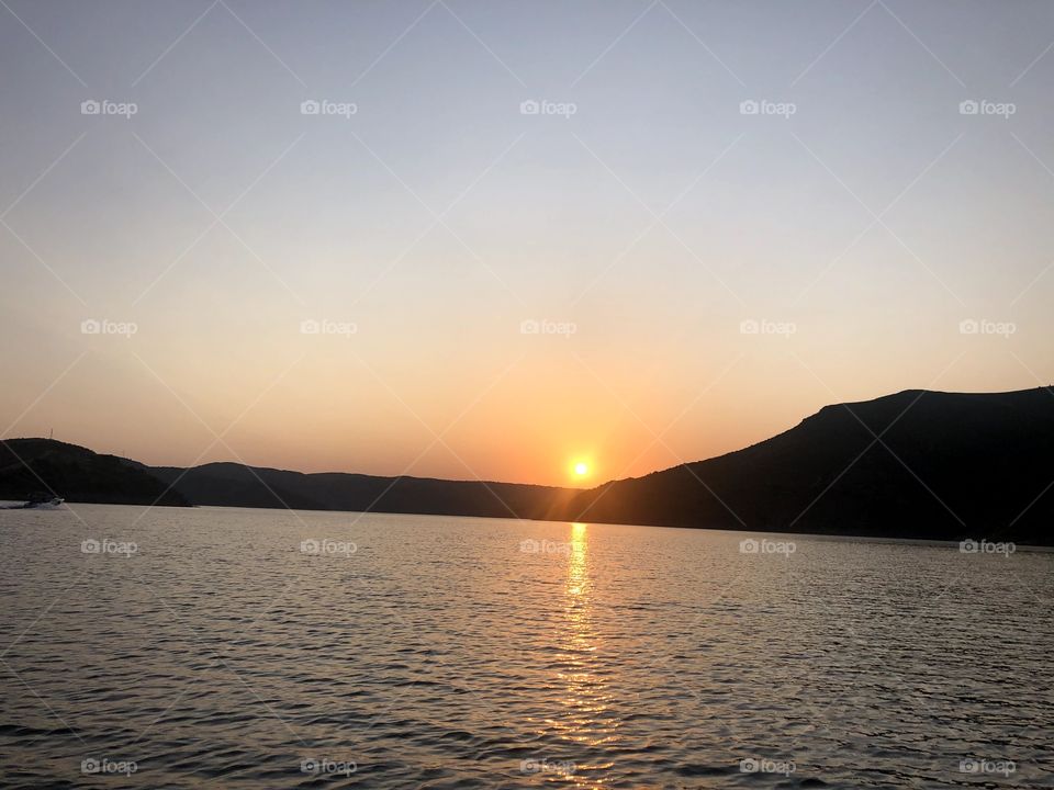 Sunset while boating