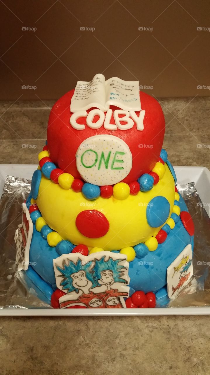 birthday cake. i made this cake for my sons 1st birthday